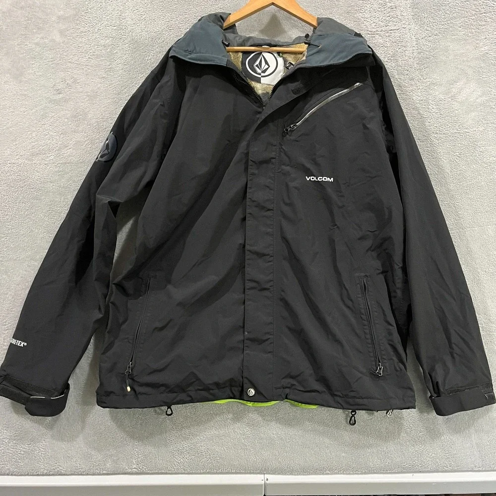 Volcom Gore-Tex Snowboard Ski‎ Jacket Black Mens XL G0751304 Waterproof READ